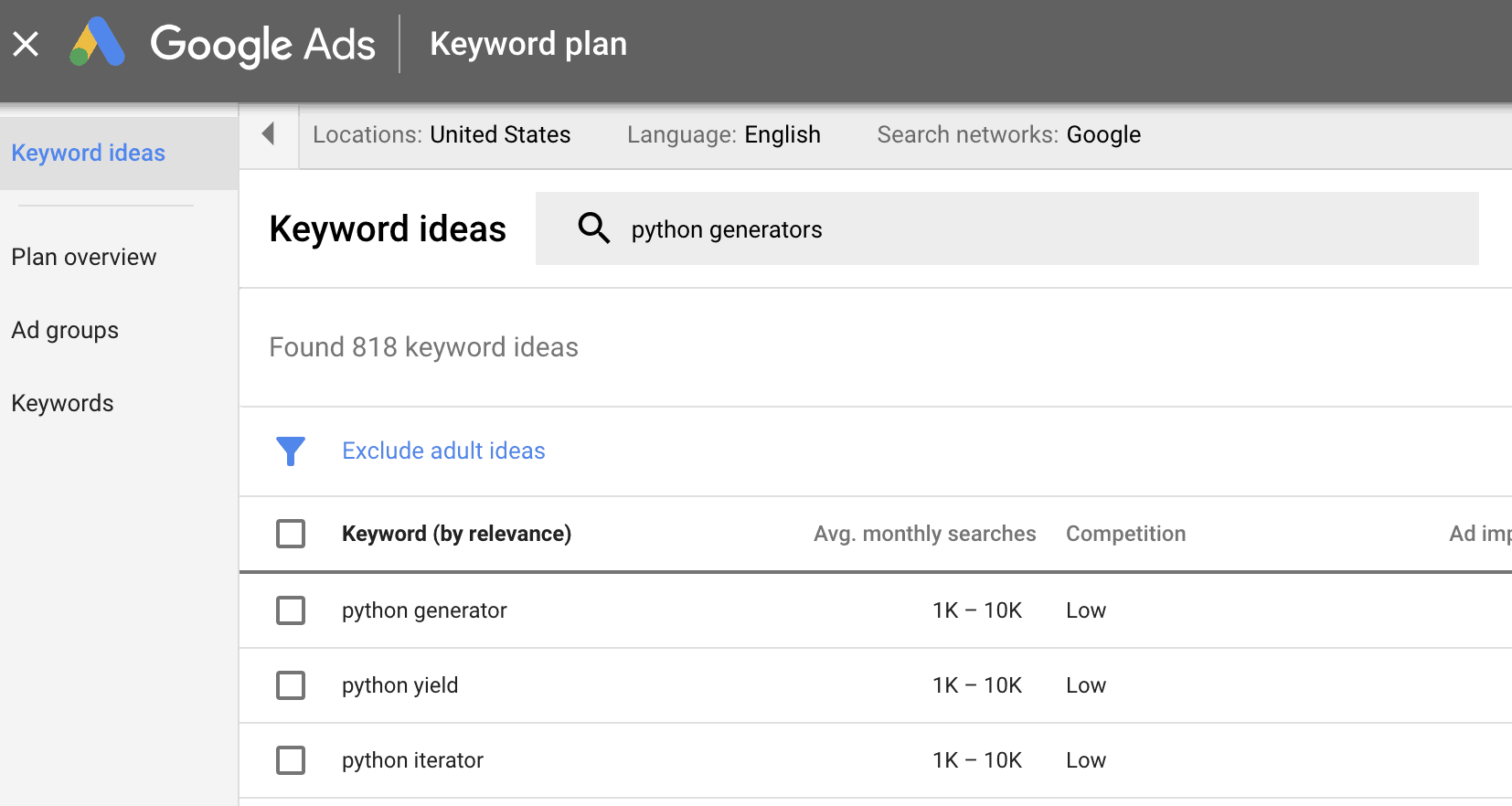 google-keyword-planner